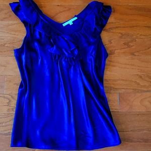 100% silk Antonio Melani royal blue shell blouse